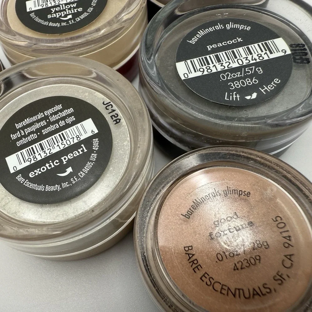 Lot of 6 BareMinerals Neutral‎ Eye Shadow Color Green Orange Yellow Pearl Browns